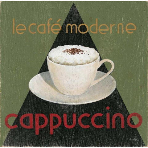 Cafe Moderne Cappuccino Black Modern Wood Framed Art Print with Double Matting by Fisk, Arnie