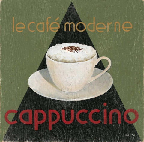Cafe Moderne Cappuccino White Modern Wood Framed Art Print with Double Matting by Fisk, Arnie
