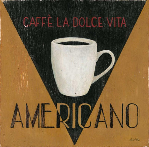 Caffe La Dolce Vita Americano Black Ornate Wood Framed Art Print with Double Matting by Fisk, Arnie