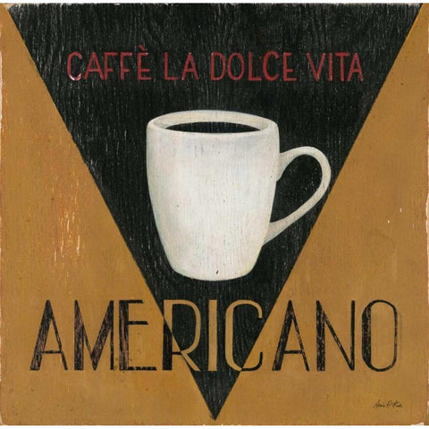 Caffe La Dolce Vita Americano Gold Ornate Wood Framed Art Print with Double Matting by Fisk, Arnie