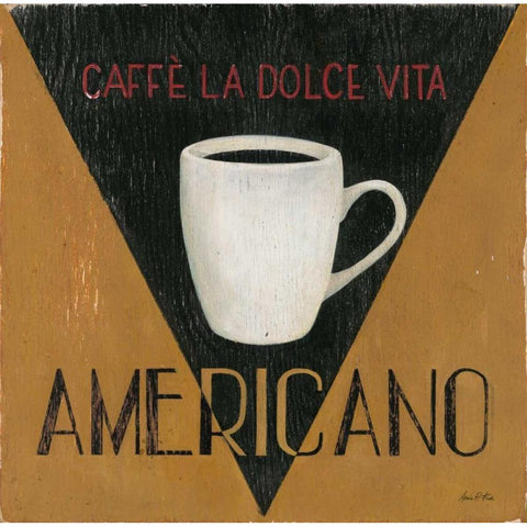 Caffe La Dolce Vita Americano Black Modern Wood Framed Art Print with Double Matting by Fisk, Arnie