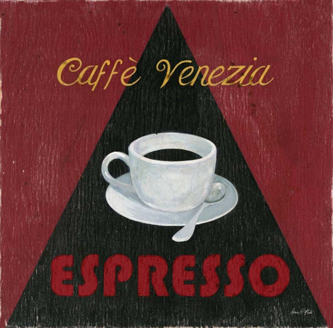 Caffee Venezia Espresso White Modern Wood Framed Art Print with Double Matting by Fisk, Arnie