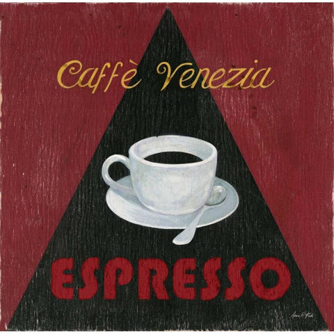 Caffee Venezia Espresso White Modern Wood Framed Art Print by Fisk, Arnie