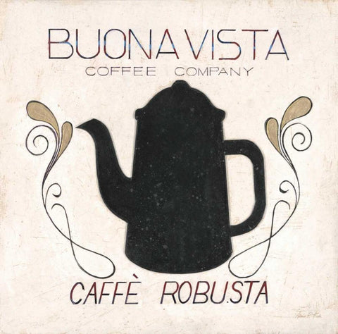 Buona Vista Coffee White Modern Wood Framed Art Print with Double Matting by Fisk, Arnie