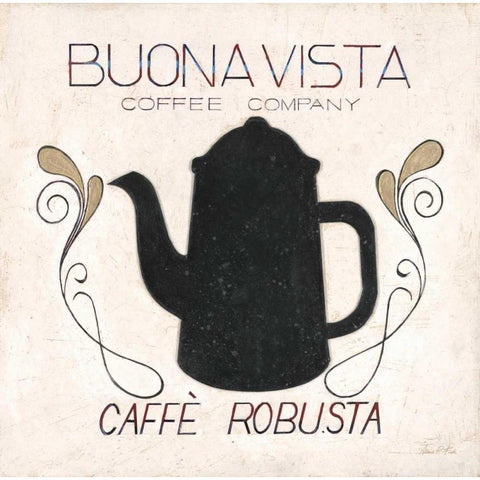 Buona Vista Coffee White Modern Wood Framed Art Print by Fisk, Arnie