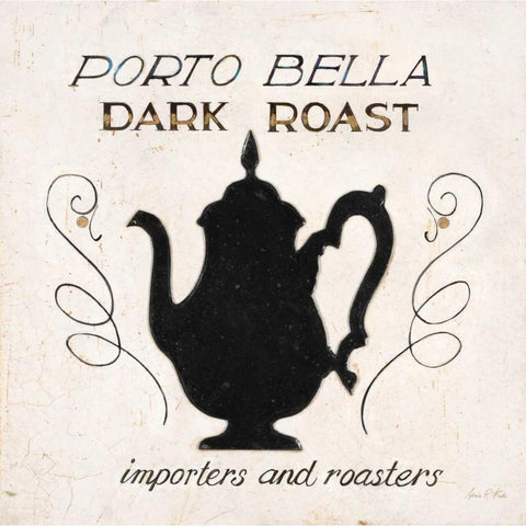 Porto Bella Coffee Black Modern Wood Framed Art Print by Fisk, Arnie