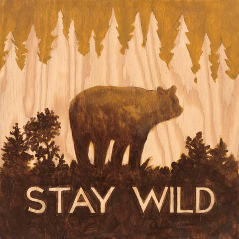 Stay Wild White Modern Wood Framed Art Print with Double Matting by Fisk, Arnie