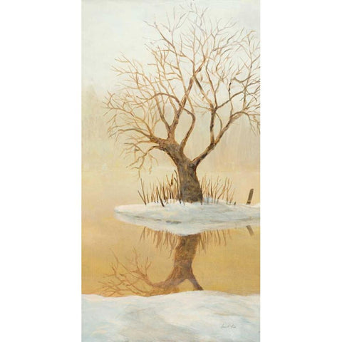 Winter Glow Panel 2 Black Modern Wood Framed Art Print with Double Matting by Fisk, Arnie