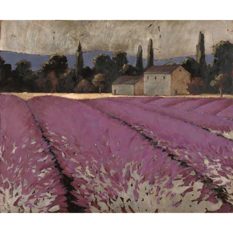 Lavender Fields 2 Gold Ornate Wood Framed Art Print with Double Matting by Wiens, James