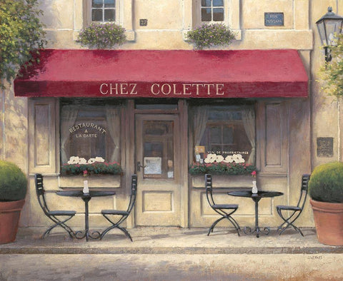 Chez Colette Black Ornate Wood Framed Art Print with Double Matting by Wiens, James