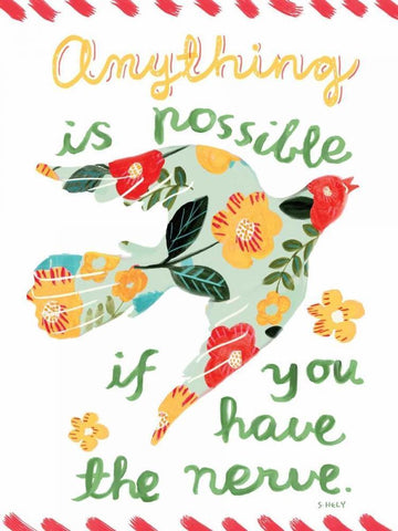 Anything IS Possible Black Ornate Wood Framed Art Print with Double Matting by Hely, Shelly