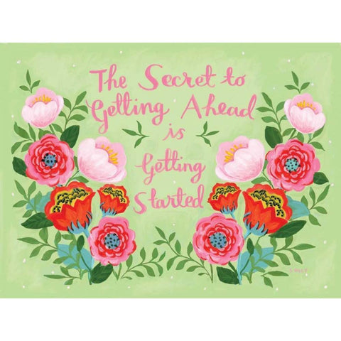 The Secret to Getting Ahead Black Modern Wood Framed Art Print by Hely, Shelly