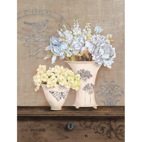 Chateau Chocolat In Cream Black Modern Wood Framed Art Print with Double Matting by White, Kathryn