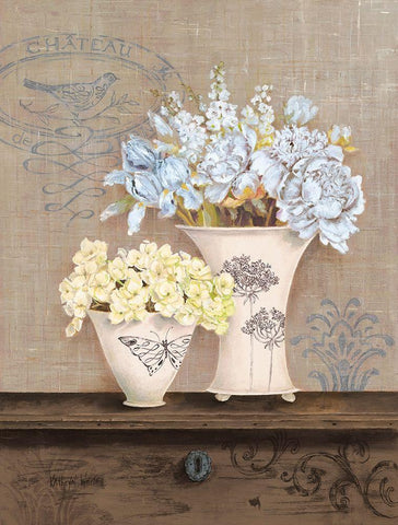 Chateau Chocolat In Cream Black Ornate Wood Framed Art Print with Double Matting by White, Kathryn