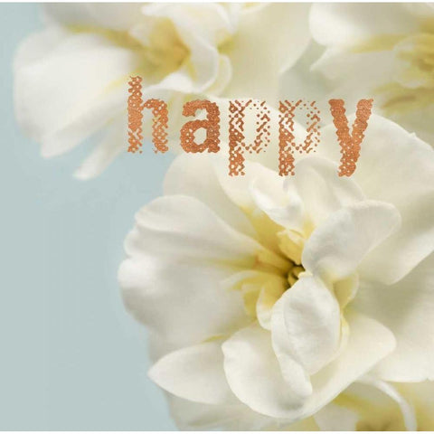 Happy Blooms White Modern Wood Framed Art Print by Greenwood, Julie