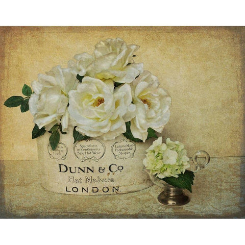 London Roses White Modern Wood Framed Art Print by Atria, Cristin