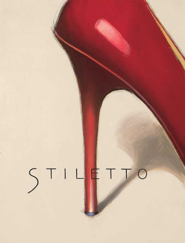 Red Stiletto Black Ornate Wood Framed Art Print with Double Matting by Fabiano, Marco