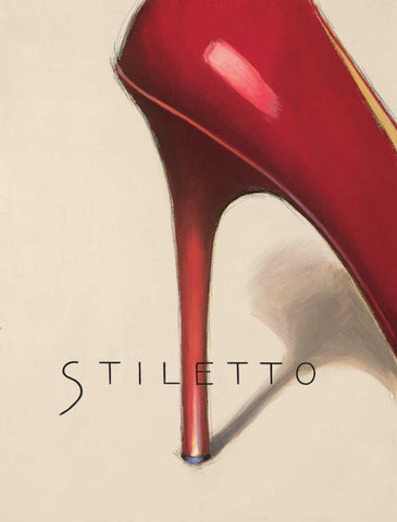 Red Stiletto White Modern Wood Framed Art Print with Double Matting by Fabiano, Marco