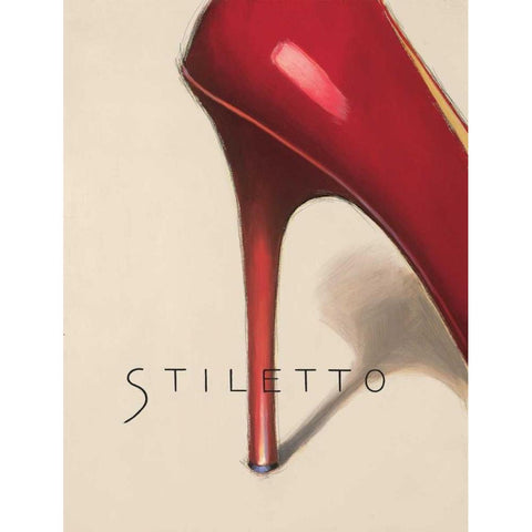 Red Stiletto White Modern Wood Framed Art Print by Fabiano, Marco