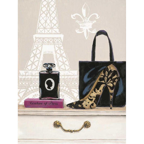 Fabulous Paris Black Modern Wood Framed Art Print with Double Matting by Barrett, Chad