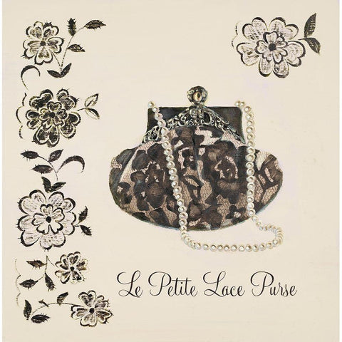 LE PETITE LACE PURSE Black Modern Wood Framed Art Print with Double Matting by Fabiano, Marco