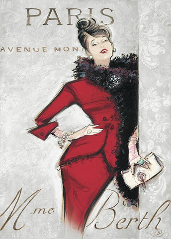 Paris Style Femme Black Ornate Wood Framed Art Print with Double Matting by Barreett, Chad