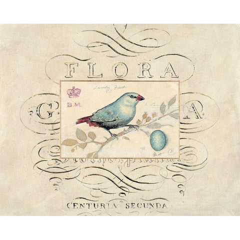 Songbird Etching 1 Gold Ornate Wood Framed Art Print with Double Matting by Barreett, Chad