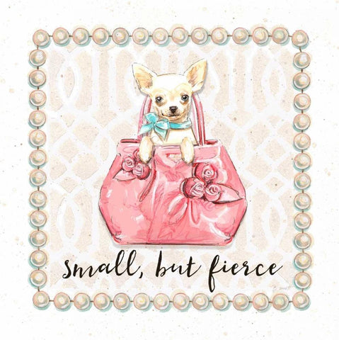 Small, But Fierce White Modern Wood Framed Art Print with Double Matting by Barrett, Chad