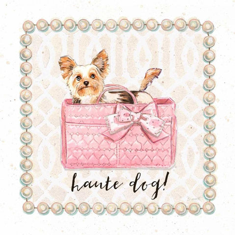 Haute Dog! White Modern Wood Framed Art Print with Double Matting by Barrett, Chad