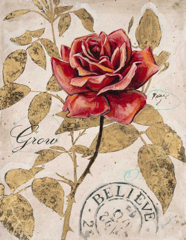 Ruby Collection 7 Black Ornate Wood Framed Art Print with Double Matting by Barrett, Chad