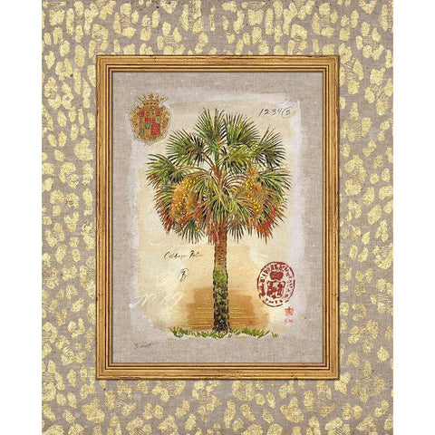 Leopard Cabbage Palm Gold Ornate Wood Framed Art Print with Double Matting by Barrett, Chad