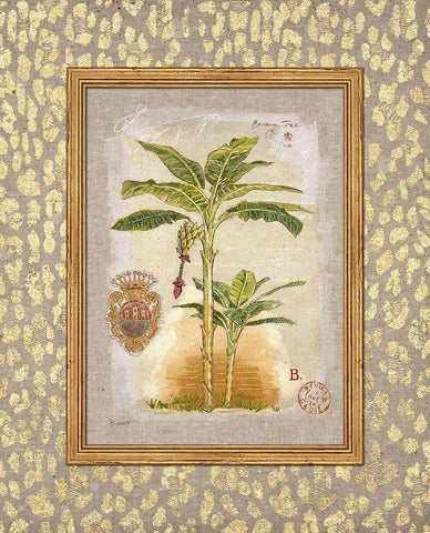 Leopard Banana Palm White Modern Wood Framed Art Print with Double Matting by Barrett, Chad