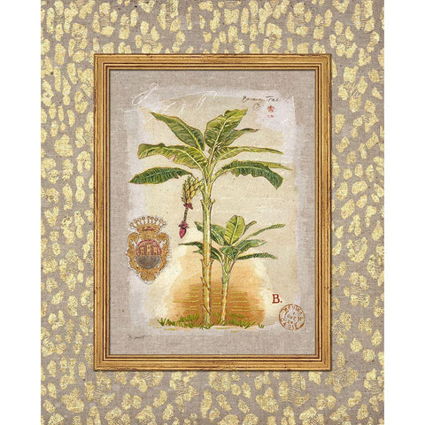 Leopard Banana Palm Gold Ornate Wood Framed Art Print with Double Matting by Barrett, Chad