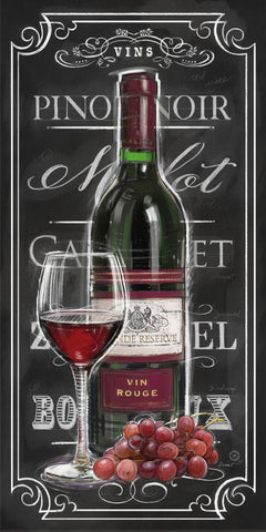 Chalkboard Sign Vin Rouge White Modern Wood Framed Art Print with Double Matting by Barrett, Chad