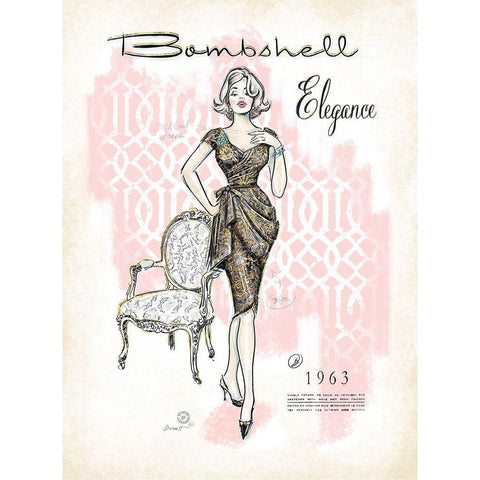 Bombshell Elegance Black Modern Wood Framed Art Print with Double Matting by Barrett, Chad