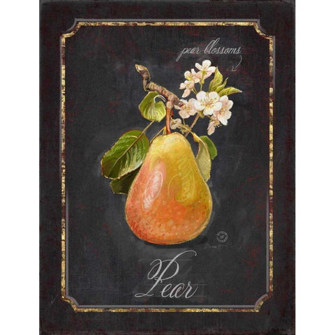 Heritage Pear Black Modern Wood Framed Art Print with Double Matting by Barrett, Chad