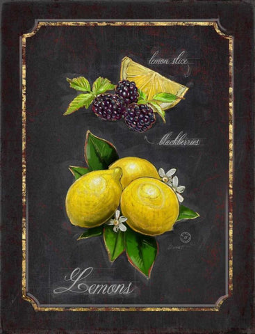 Heritage Lemons White Modern Wood Framed Art Print with Double Matting by Barrett, Chad