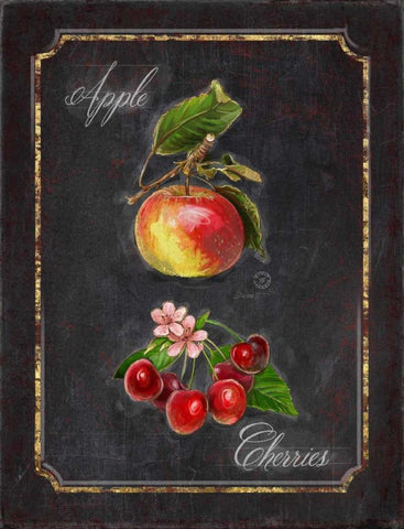 Heritage Cherries White Modern Wood Framed Art Print with Double Matting by Barrett, Chad