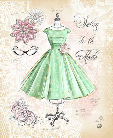 Vintage Salon White Modern Wood Framed Art Print with Double Matting by Barrett, Chad