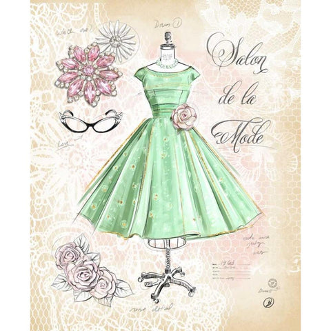 Vintage Salon Black Modern Wood Framed Art Print by Barrett, Chad