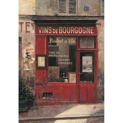 Vins De Bourgogne Black Modern Wood Framed Art Print by Hak, Chiu Tak