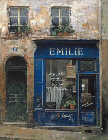 Emilie  White Modern Wood Framed Art Print with Double Matting by Hak, Chiu Tak