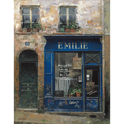 Emilie  Black Modern Wood Framed Art Print with Double Matting by Hak, Chiu Tak