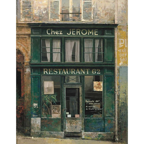 Chez Jerome Gold Ornate Wood Framed Art Print with Double Matting by Hak, Chiu Tak