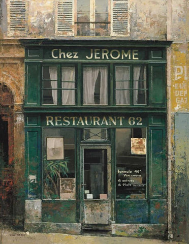 Chez Jerome White Modern Wood Framed Art Print with Double Matting by Hak, Chiu Tak