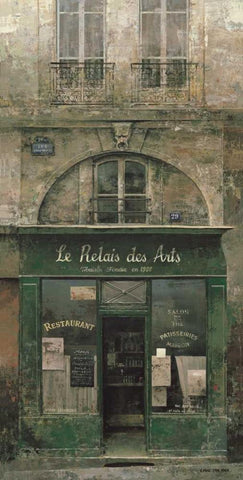 Le Relais des Arts Black Ornate Wood Framed Art Print with Double Matting by Hak, Chiu Tak