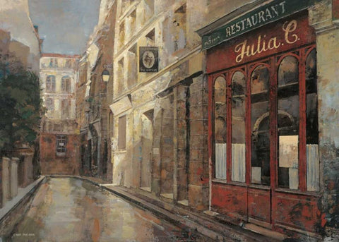 Julia C. Black Ornate Wood Framed Art Print with Double Matting by Hak, Chiu Tak