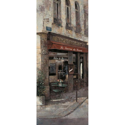 La Taverne White Modern Wood Framed Art Print by Hak, Chiu Tak