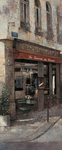 La Taverne White Modern Wood Framed Art Print with Double Matting by Hak, Chiu Tak