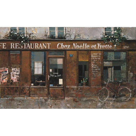 Noelle et Yvette Gold Ornate Wood Framed Art Print with Double Matting by Hak, Chiu Tak